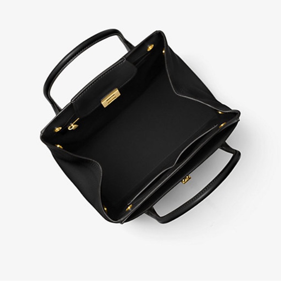 Michael Kors Collection Bancroft Large Pebbled Calf Leather Satchel - Picture 2 of 14